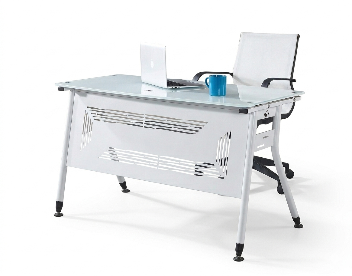 ESCRITORIO EJECUTIVO STARKEN GLASS TOP 12M WHITE