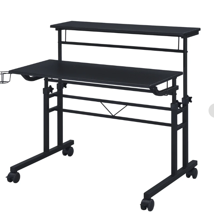 ESCRITORIO TECHNI MOBILI ROLLING WRITING DESK WHEIGHT ADJUSTABLE TABLETOPSHELF 12M BLACK