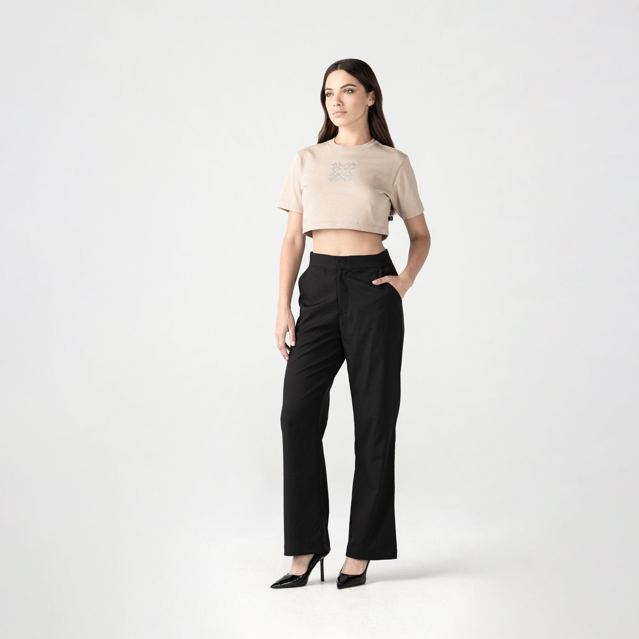 FIDDA CROP TOP WOMEN SIMPLY TAUPE - Monastery | Tienda Oficial Colombia