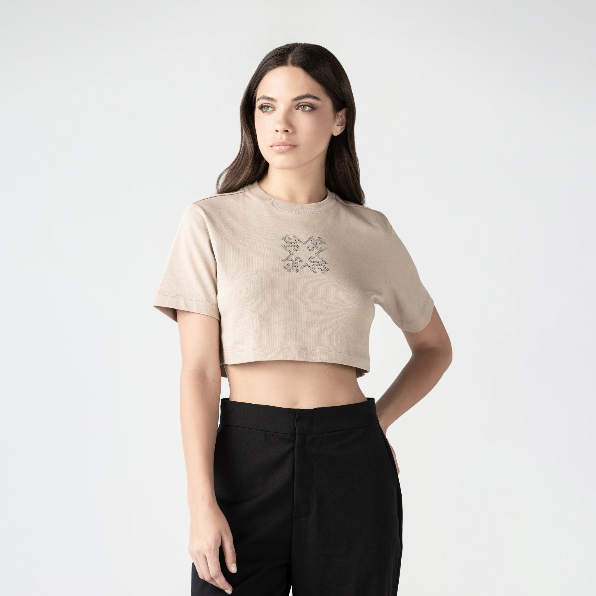 FIDDA CROP TOP WOMEN SIMPLY TAUPE - Monastery | Tienda Oficial Colombia