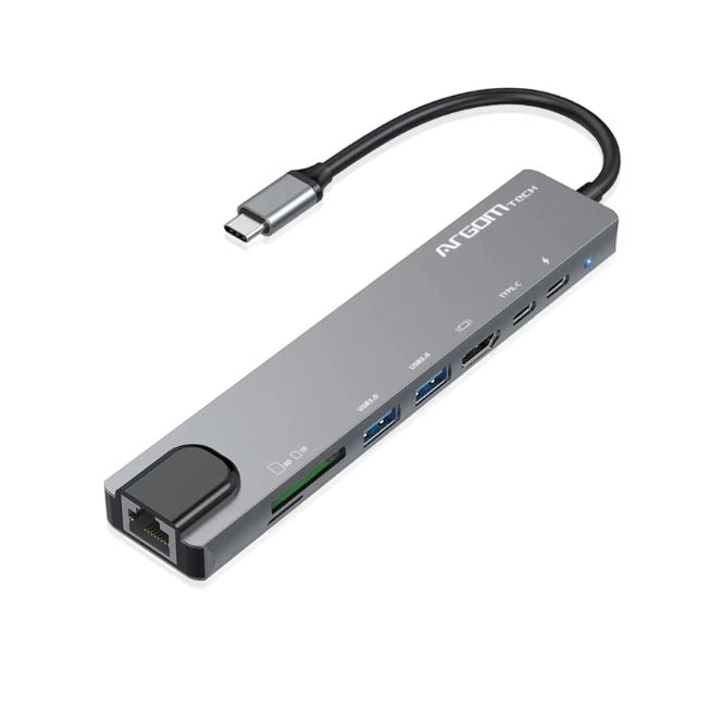HUB ARGOM ONE AXESS 8 IN 1 USB30MICRO SDUSBCUSBRJ45HDMIPD100W