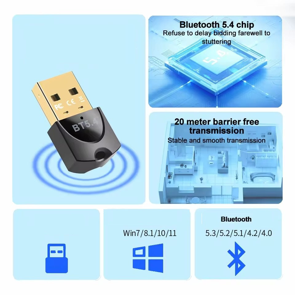 Adaptador Bluetooth USB Bluetooth 5.4 Para PC