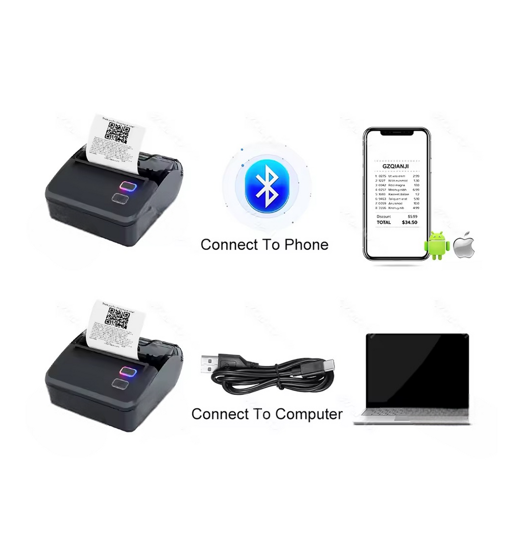 Impresora Térmica Portátil WiFi De 80mm Para Facturas PC/Android/iOS