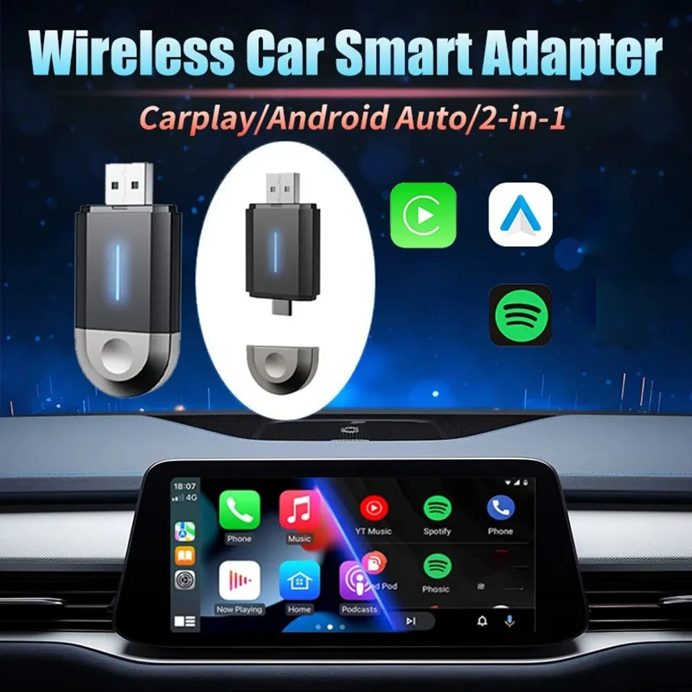 Adaptador Inalámbrico CarPlay PL6 2 en 1 USB y USB-C