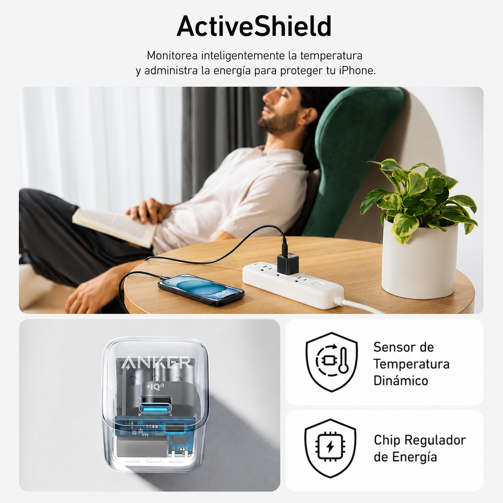 Cargador USB-C Anker 511 Nano Pro – De 20W Con Carga Rápida PIQ 3.0