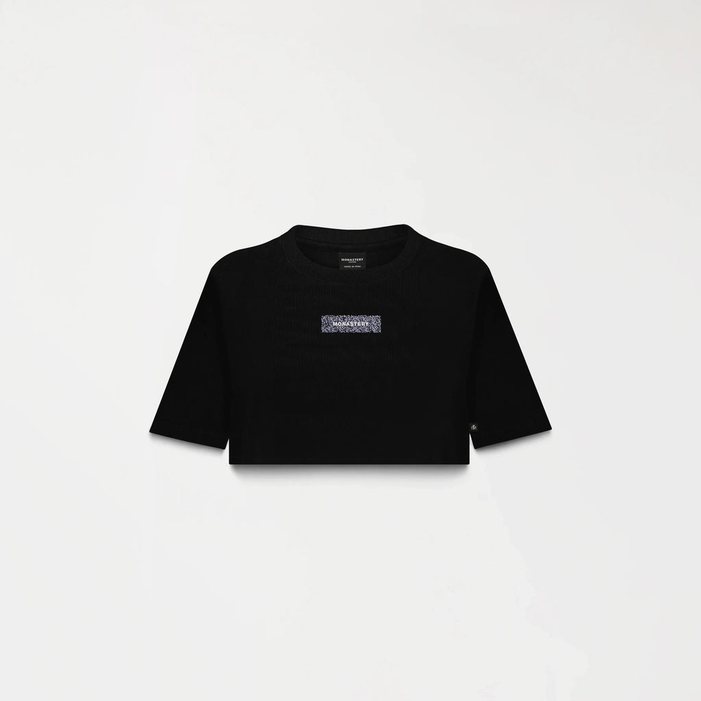 KISWA CROP TOP WOMEN BLACK METEORITE L/G - Monastery | Tienda Oficial Colombia