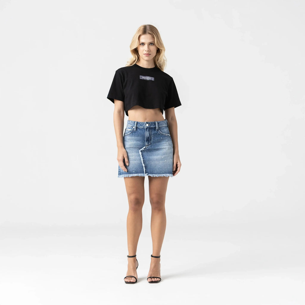 KISWA CROP TOP WOMEN BLACK METEORITE L/G - Monastery | Tienda Oficial Colombia