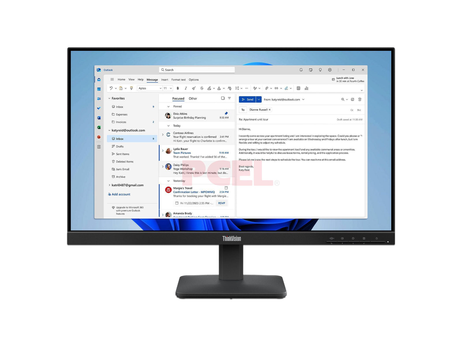 MONITOR FLAT LENOVO 24 THINKVISION S244E WLEDHDMIVGAFHD BLACK