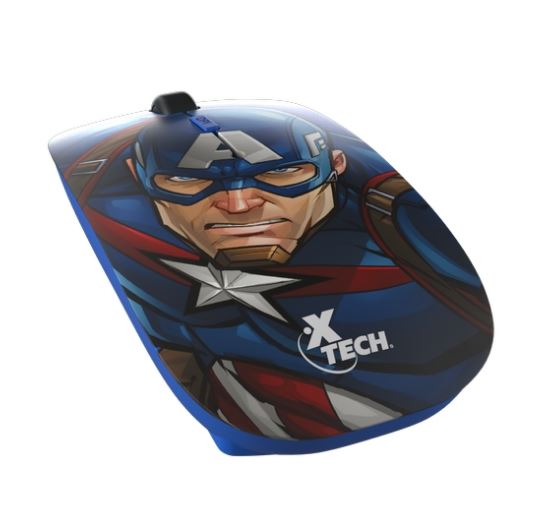 MOUSE XTECH OPTICO CAPITAN AMERICA WIRELESS BLUE