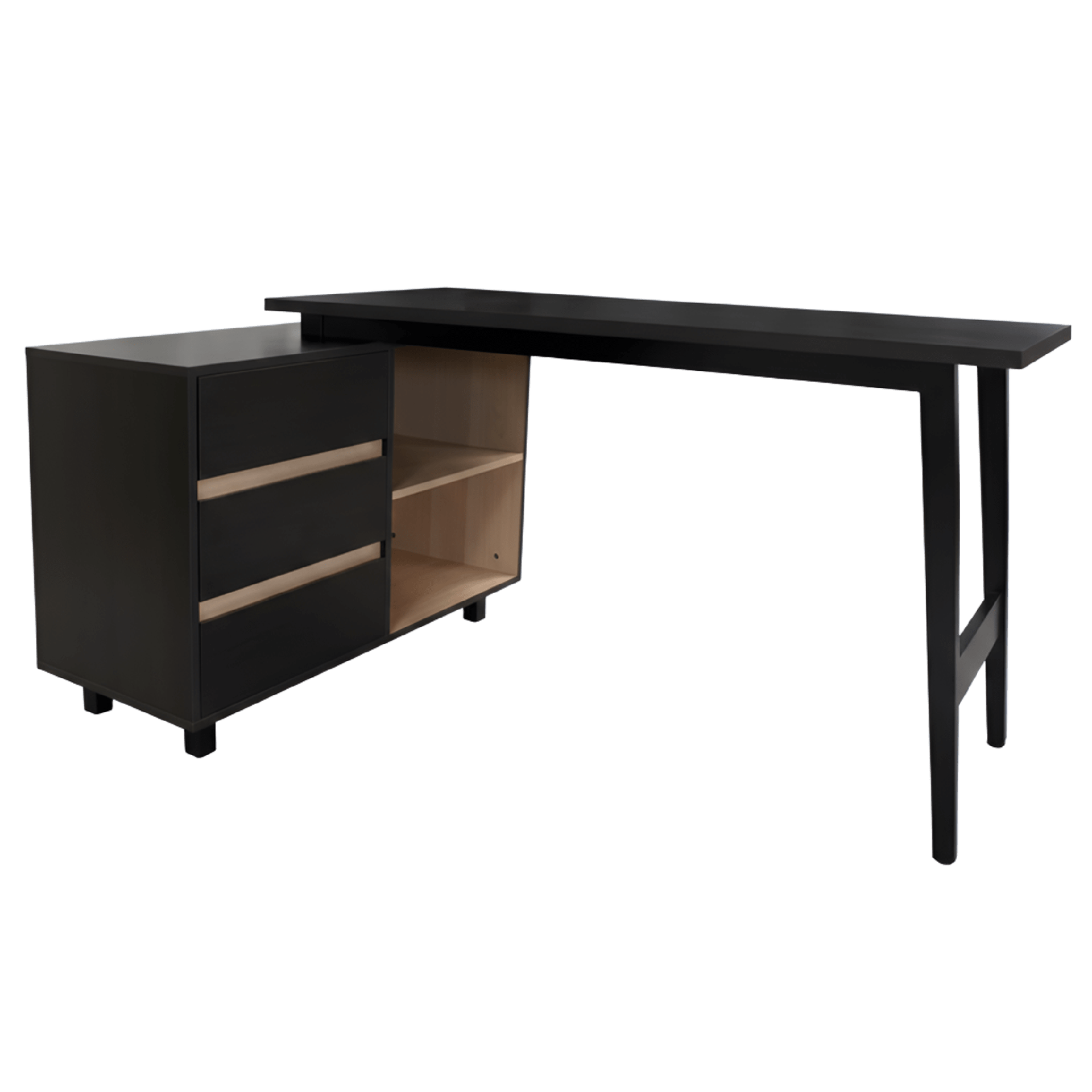 MUEBLE  EJECUTIVO STARKEN STEEL LEGS MELAMINA BLACK