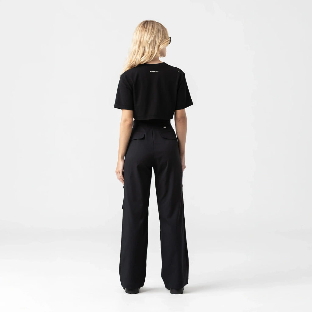 OLWYN CROP TOP WOMEN BLACK METEORITE L/G - Monastery | Tienda Oficial Colombia
