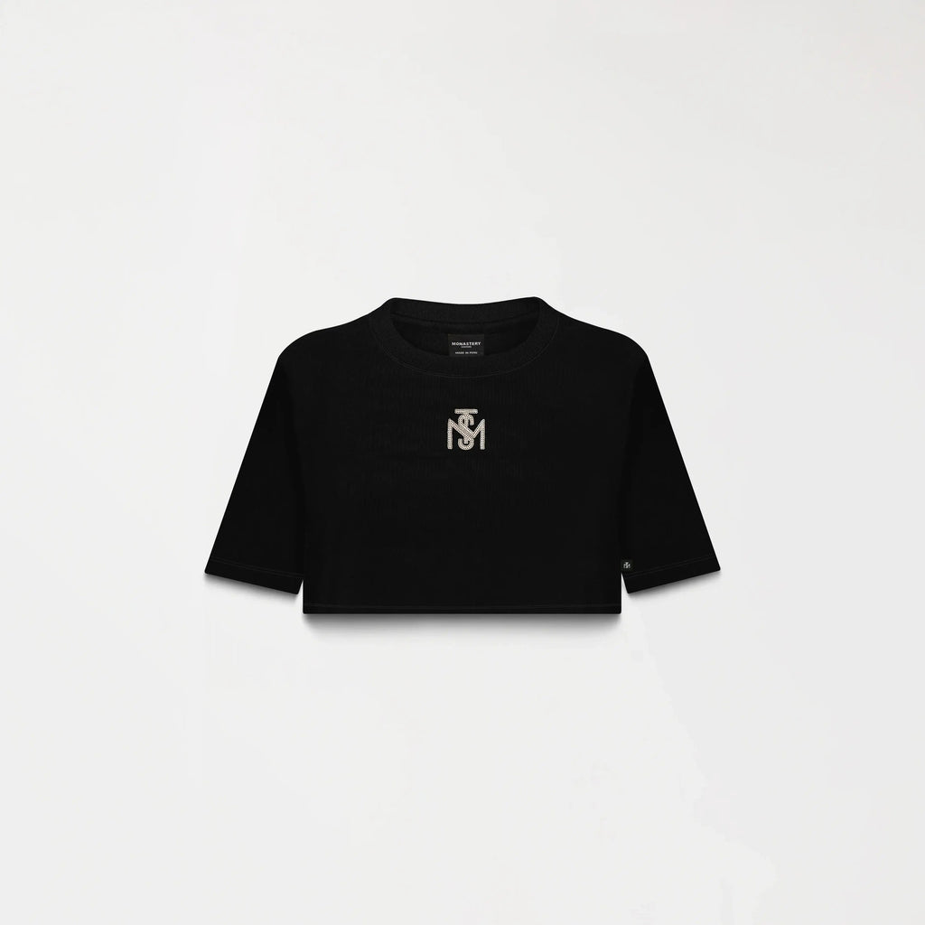 OLWYN CROP TOP WOMEN BLACK METEORITE L/G - Monastery | Tienda Oficial Colombia