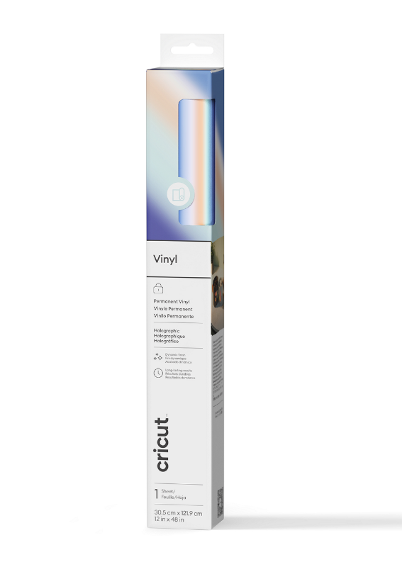 PAPEL CRICUT PERMANENT HOLOGRAPHIC VINYL ROLL 12INX4FT BLUE