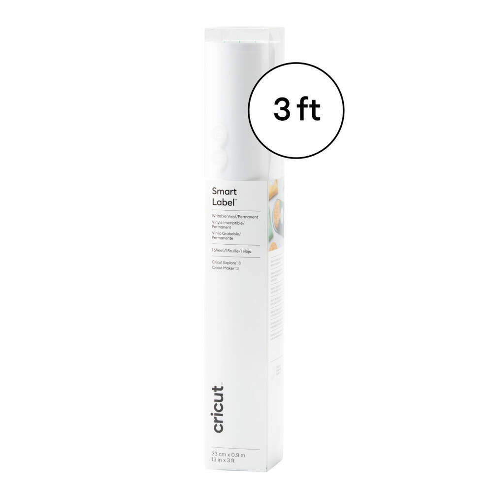 PAPEL CRICUT SMART LABEL WRITABLE PERMANENT VINYL ROLL 13INX3FT TRANSPARENT