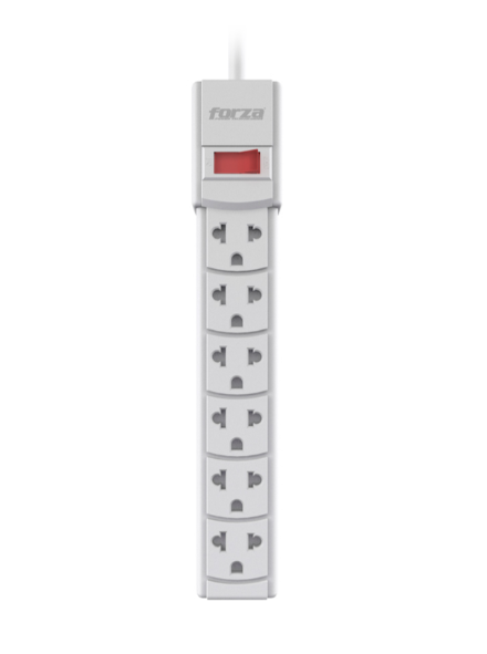 REGLETA FORZA 6 SALIDAS 110V220V WHITE