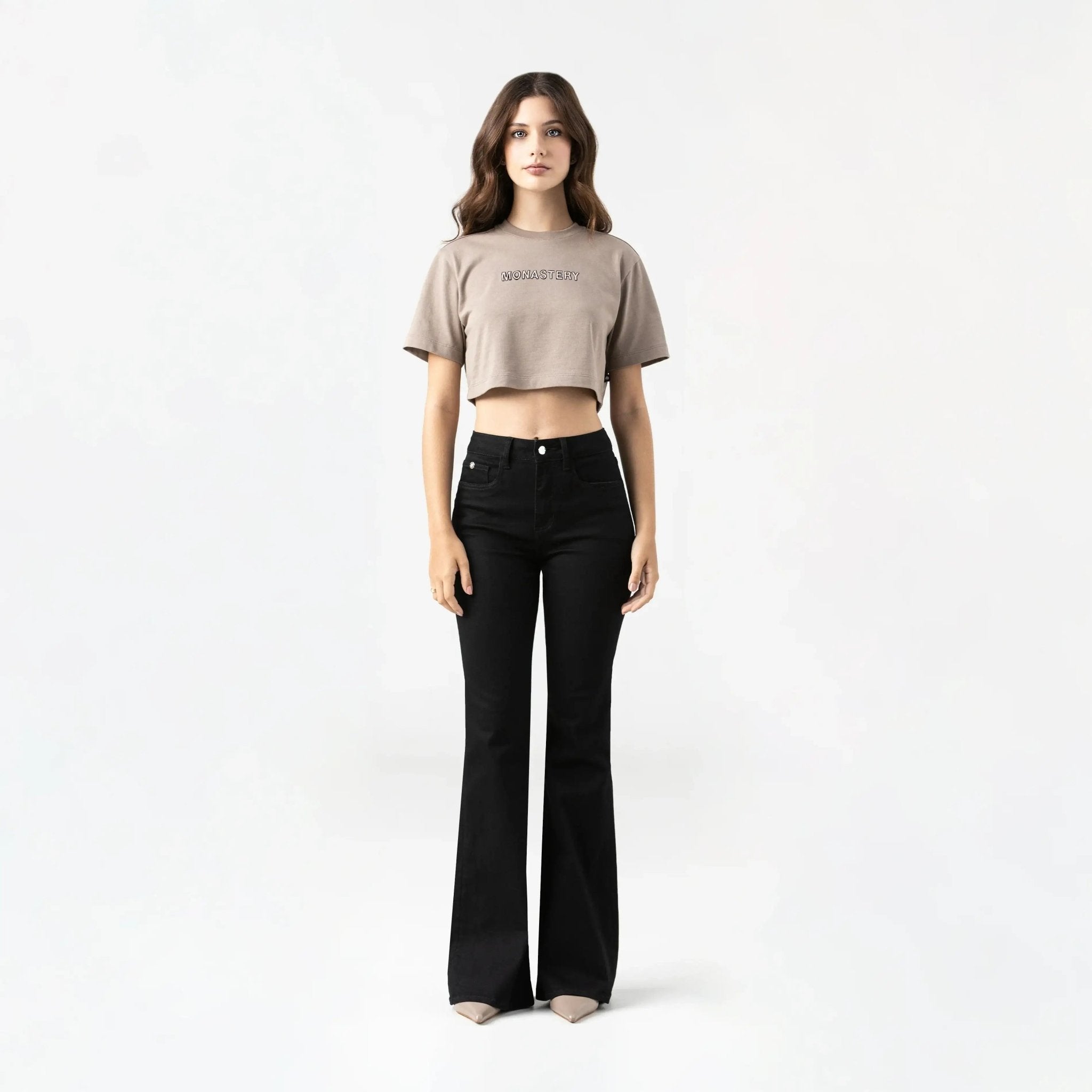 ROISIN CROP TOP WOMEN TAUPE GRAY - Monastery | Tienda Oficial Colombia