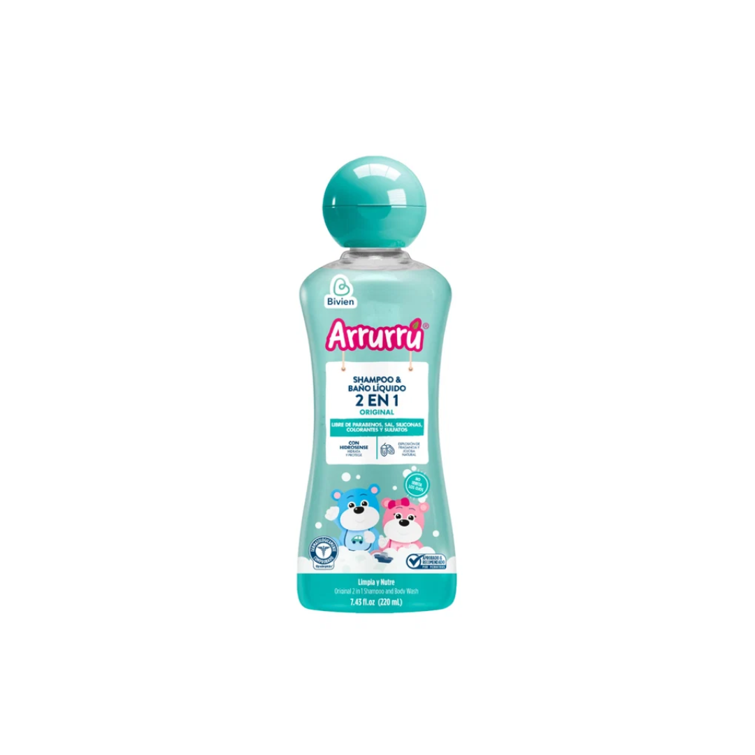 Arrurru Naturals Shampoo & Baño Líquido 2 en 1 Original 220ml