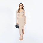 SOSIE KNITTED SET WOMEN WARM TAUPE - Monastery | Tienda Oficial Colombia