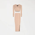 SOSIE KNITTED SET WOMEN WARM TAUPE - Monastery | Tienda Oficial Colombia