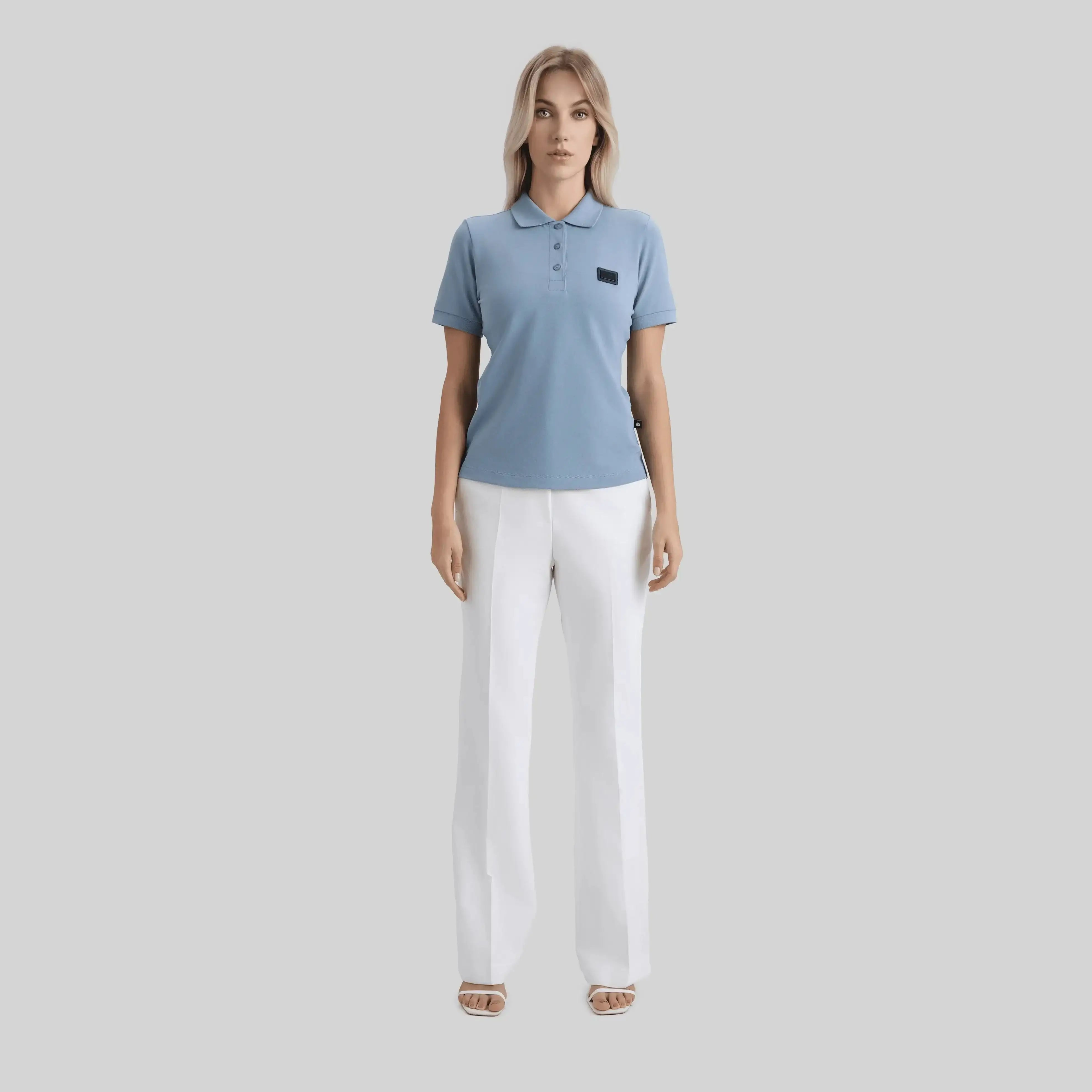 SUZUKA T-SHIRT POLO WOMEN FADED DENIM - Monastery | Tienda Oficial Colombia