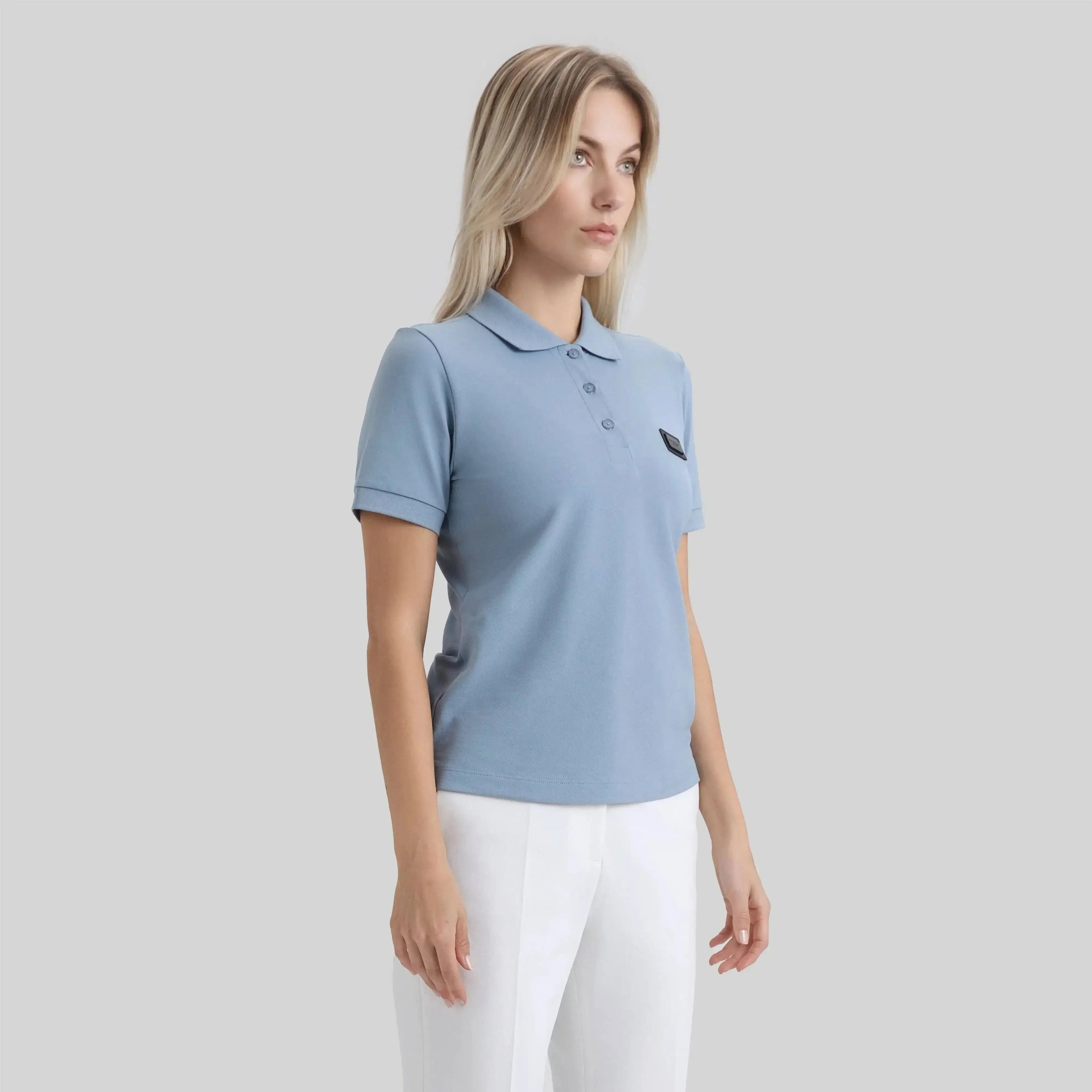 SUZUKA T-SHIRT POLO WOMEN FADED DENIM - Monastery | Tienda Oficial Colombia