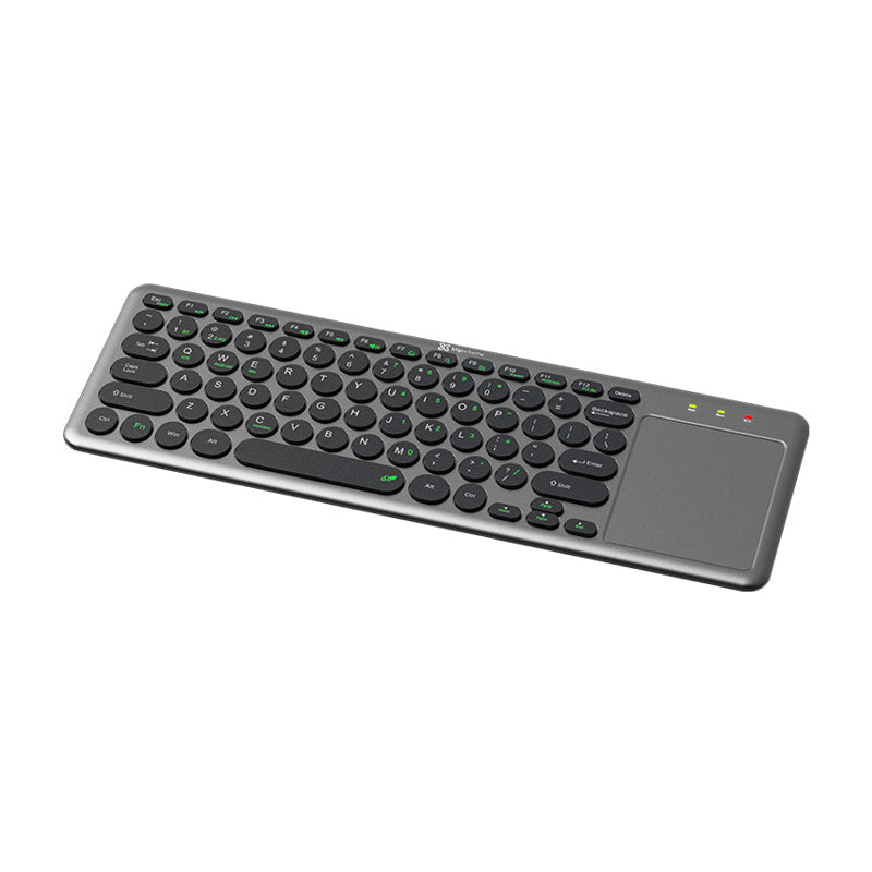 TECLADO KLIPX KEY GLIDER DUAL CON TOUCHPAD ENGWIRELESSGRAY