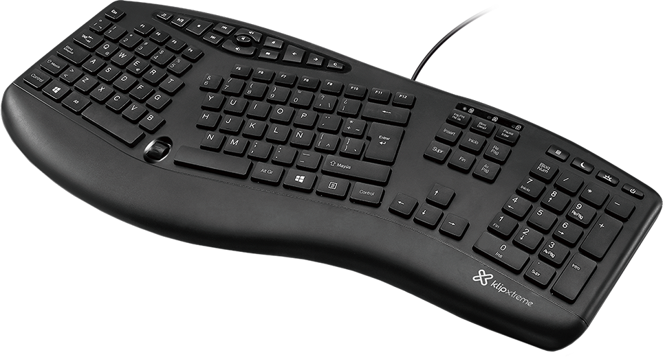TECLADO KLIPX MAJESTIK ERGONMICO SPA USB BLACK