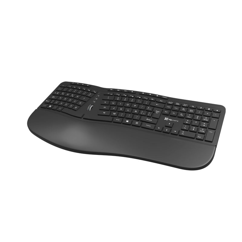 TECLADO KLIPX TRANSCEND PREMIUM ERGONOMICO SPA WIRELESS BLACK