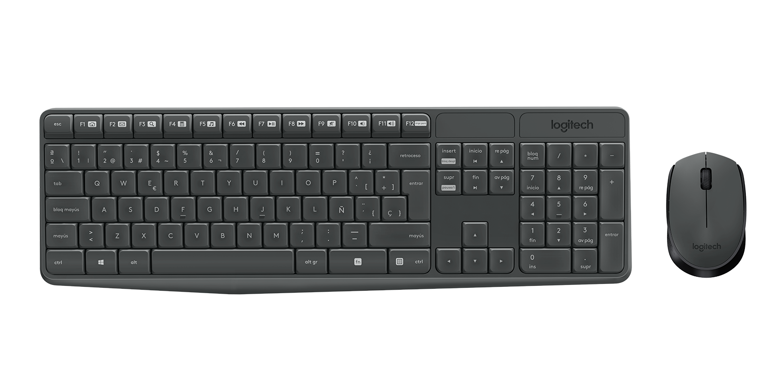 TECLADOMOUSE LOGITECH MK235 SPA WIRELESS GRAY