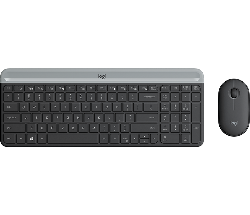 TECLADOMOUSE LOGITECH MK470 SLIM SPA WIRELESS BLACK GRAPHITE