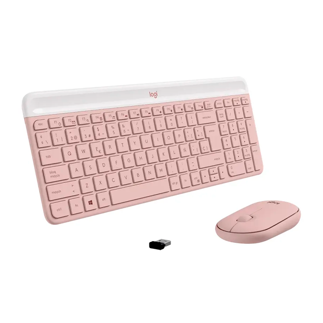TECLADOMOUSE LOGITECH MK470 SLIM SPA WIRELESS ROSE