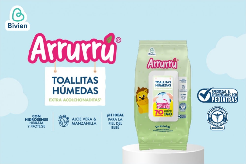 Arrurru Wipes Aloe Vera y Manzanilla 70 unds