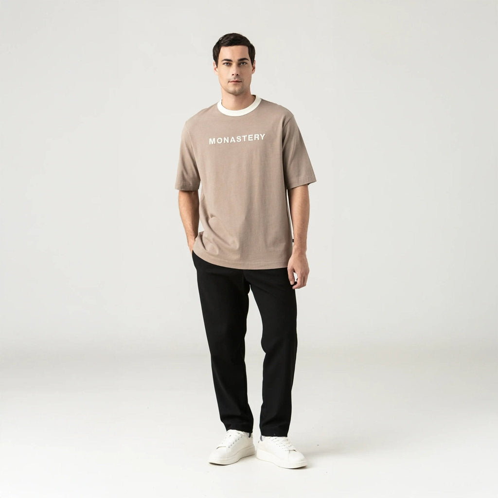 WARMBLOOD T - SHIRT OVERSIZED MEN TAUPE GRAY - Monastery | Tienda Oficial Colombia