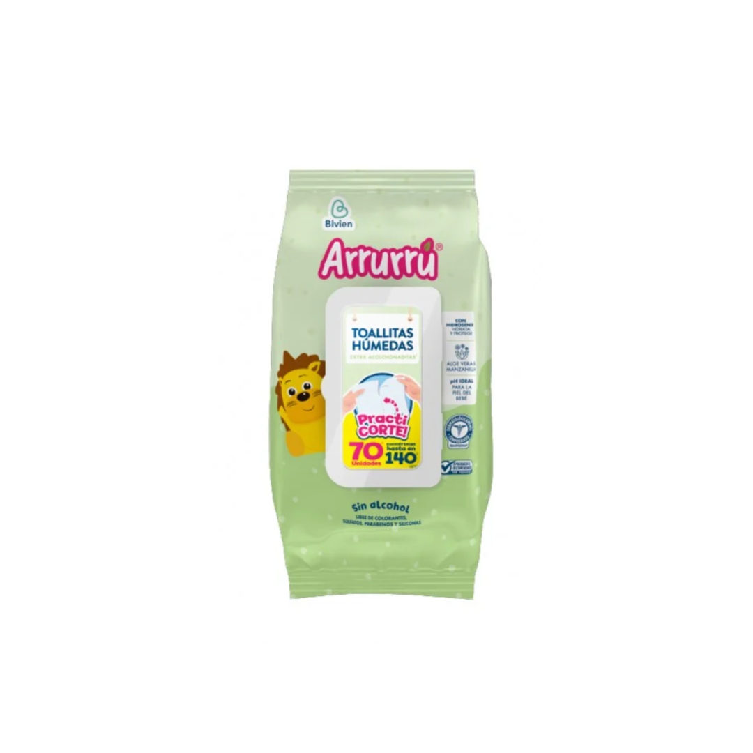 Arrurru Wipes Aloe Vera y Manzanilla 70 unds